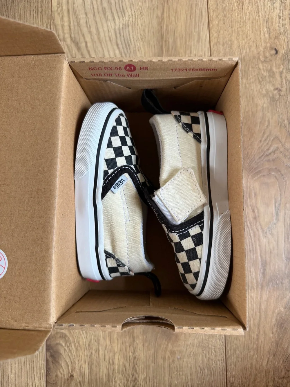 Vans Black & White Checkered Slip On Shoes Toddler Size 4.5